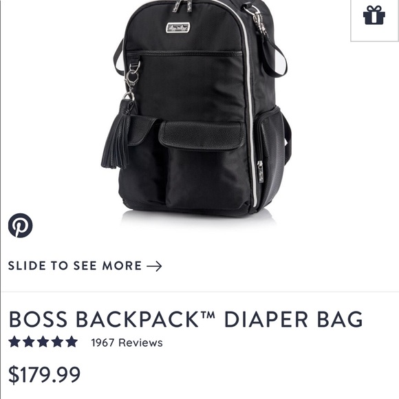 COPY - ItzyRitzy Black Herringbone Boss Backpack Diaper Bag - Picture 5 of 10